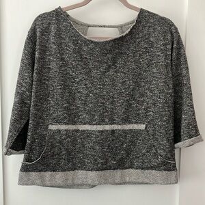Bobi women’s size medium heathered charcoal Gray sweatshirt Knit Sweater